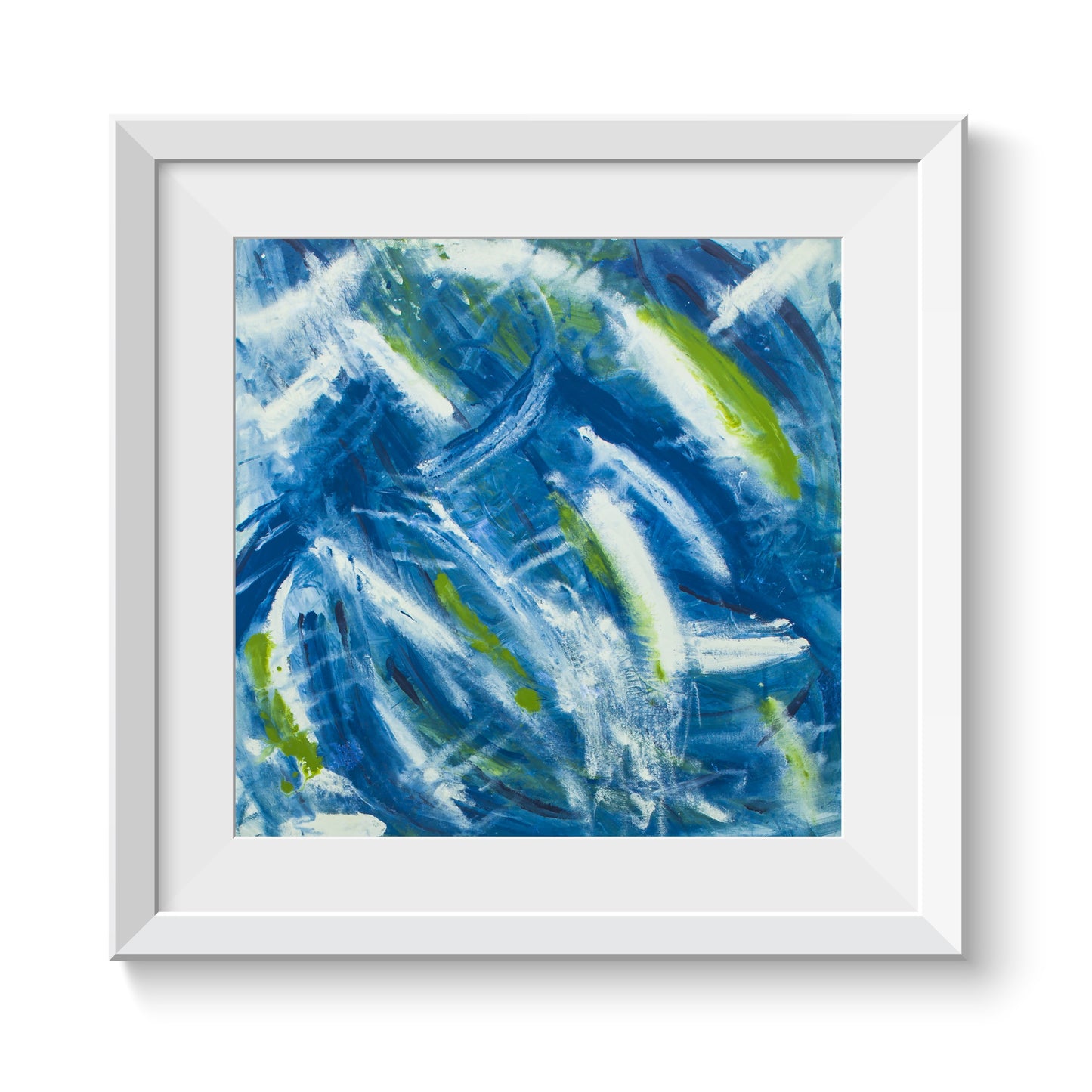 Collapsed Grasp - Square Abstract Art - Blue And Green