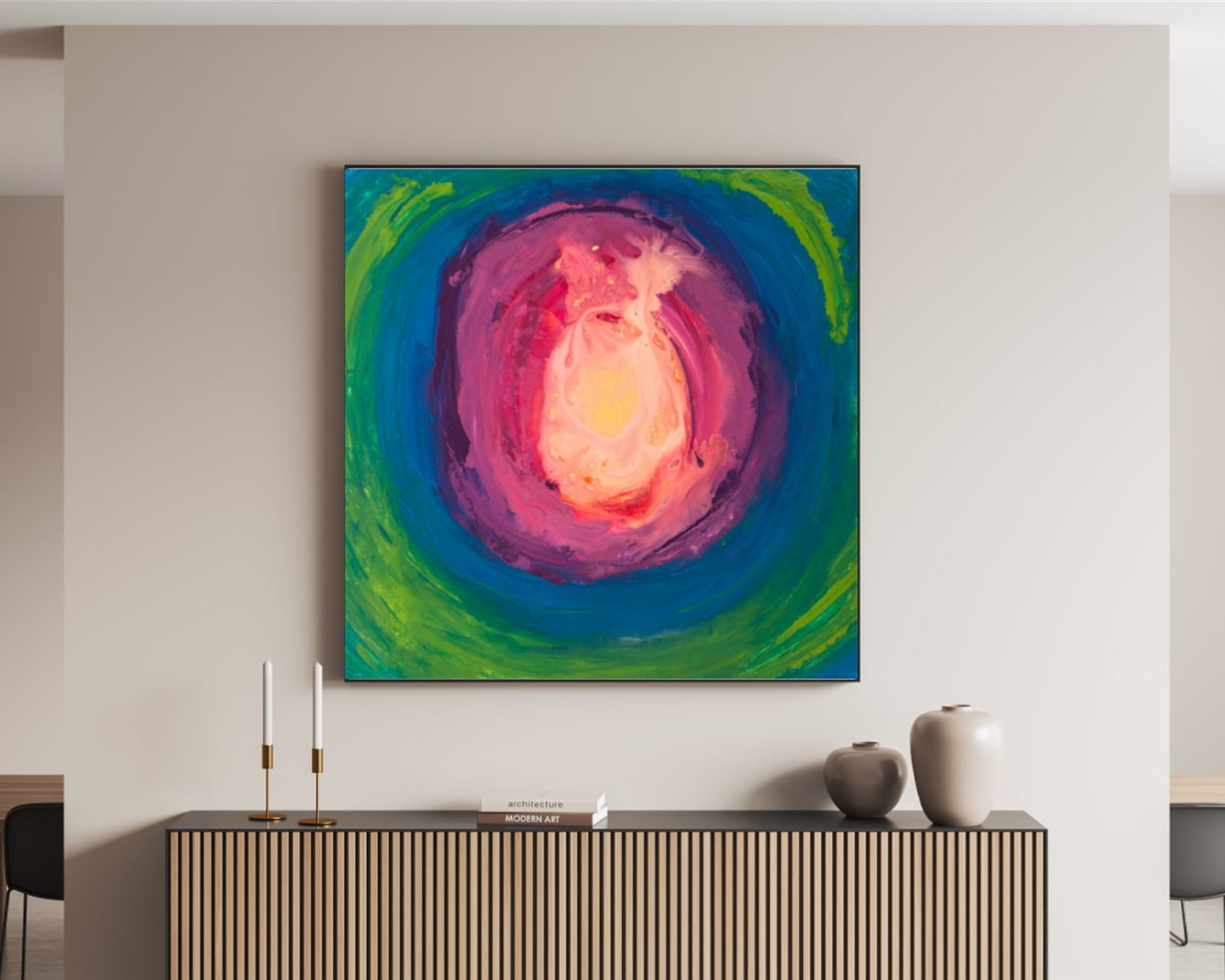 Circular Surrender - Original Abstract Painting in Austin Texas 24" x 24"