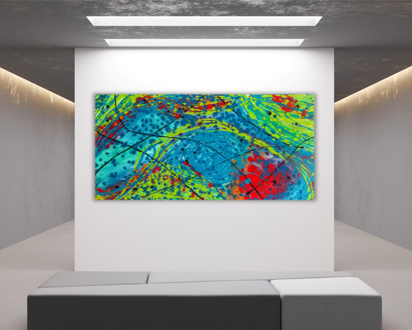 Conventional Matrix - Original Abstract Painting in Austin Texas 24" x 48"