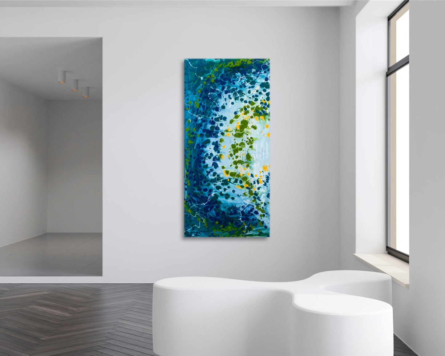 Leaped Launching - Original Abstract Painting in Austin Texas 24" x 48"