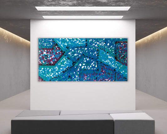 Looking Out - Original Abstract Painting in Austin Texas 24" x 48"