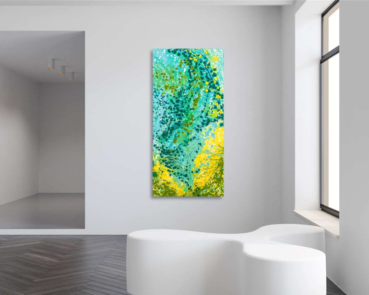 Oceanic Cocoon - Original Abstract Painting in Austin Texas 24" x 48"