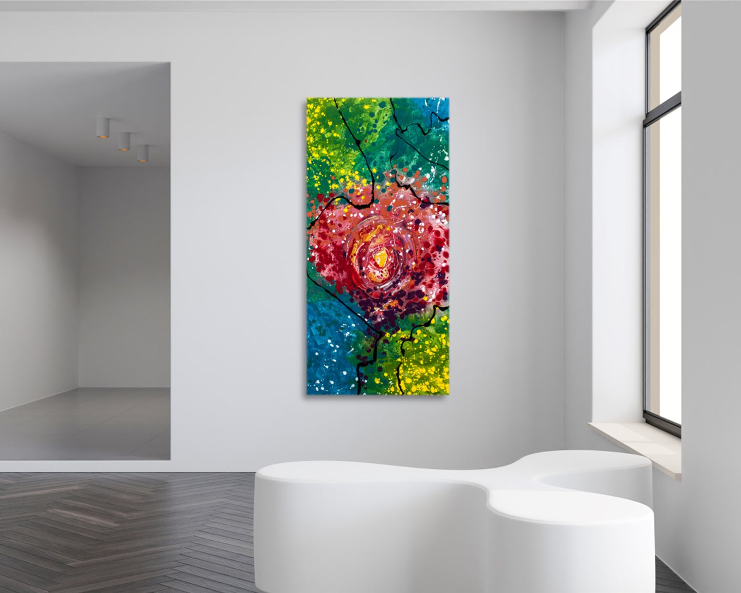Perched Virtue - Original Abstract Painting in Austin Texas 24" x 48"