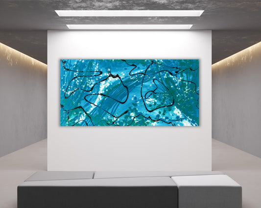 Prosaic Winter - Original Abstract Painting in Austin Texas 24" x 48"