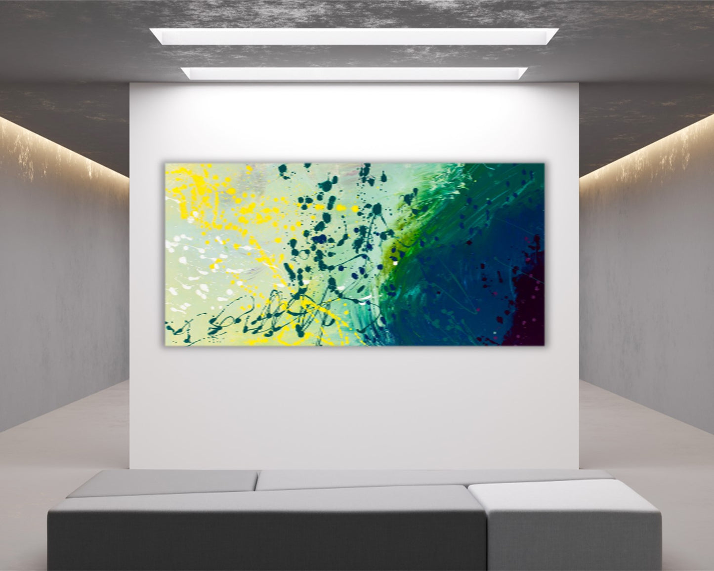 Rumpled Eruption - Original Abstract Painting in Austin Texas 24" x 48"