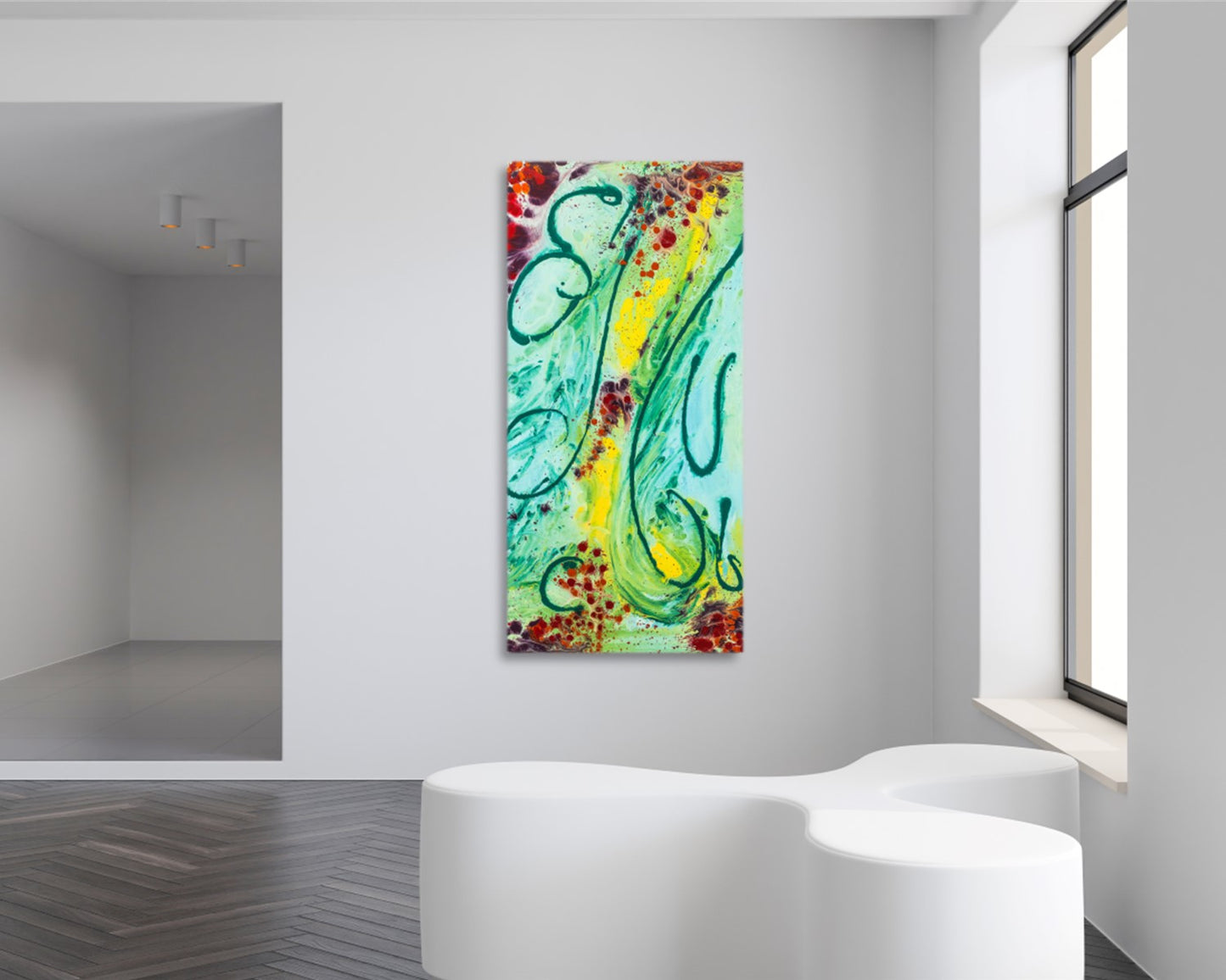 Sweeping Posture - Original Abstract Painting in Austin Texas 24" x 48"