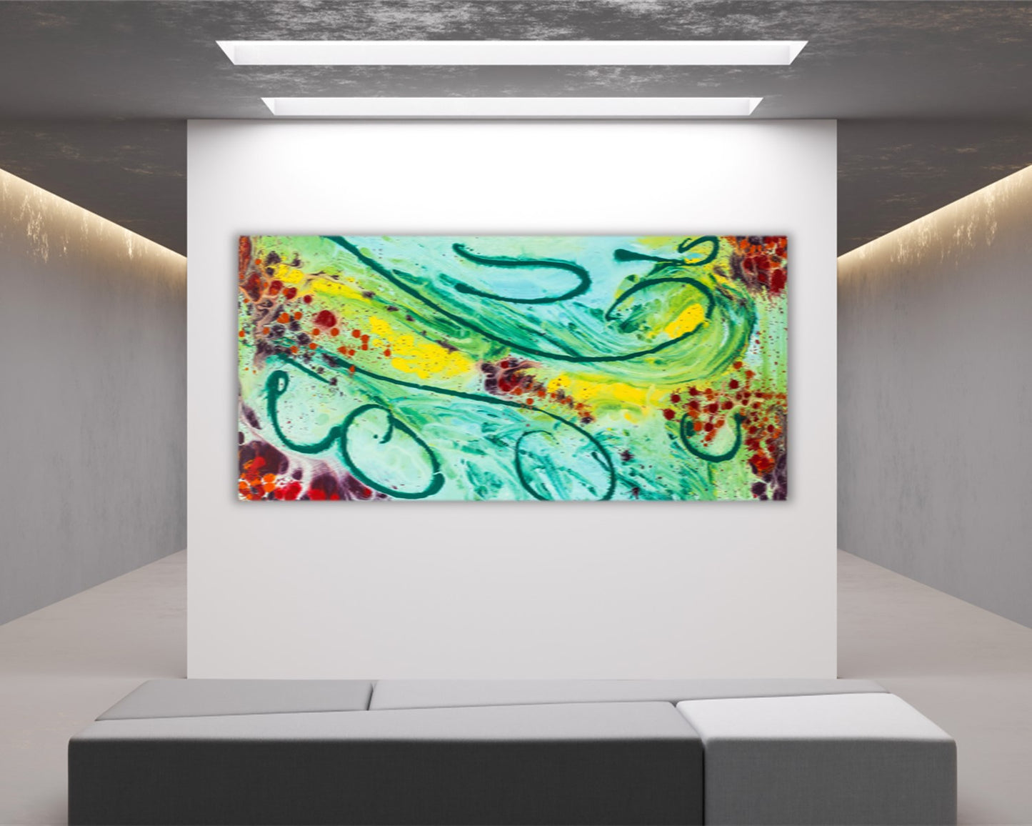 Sweeping Posture - Original Abstract Painting in Austin Texas 24" x 48"