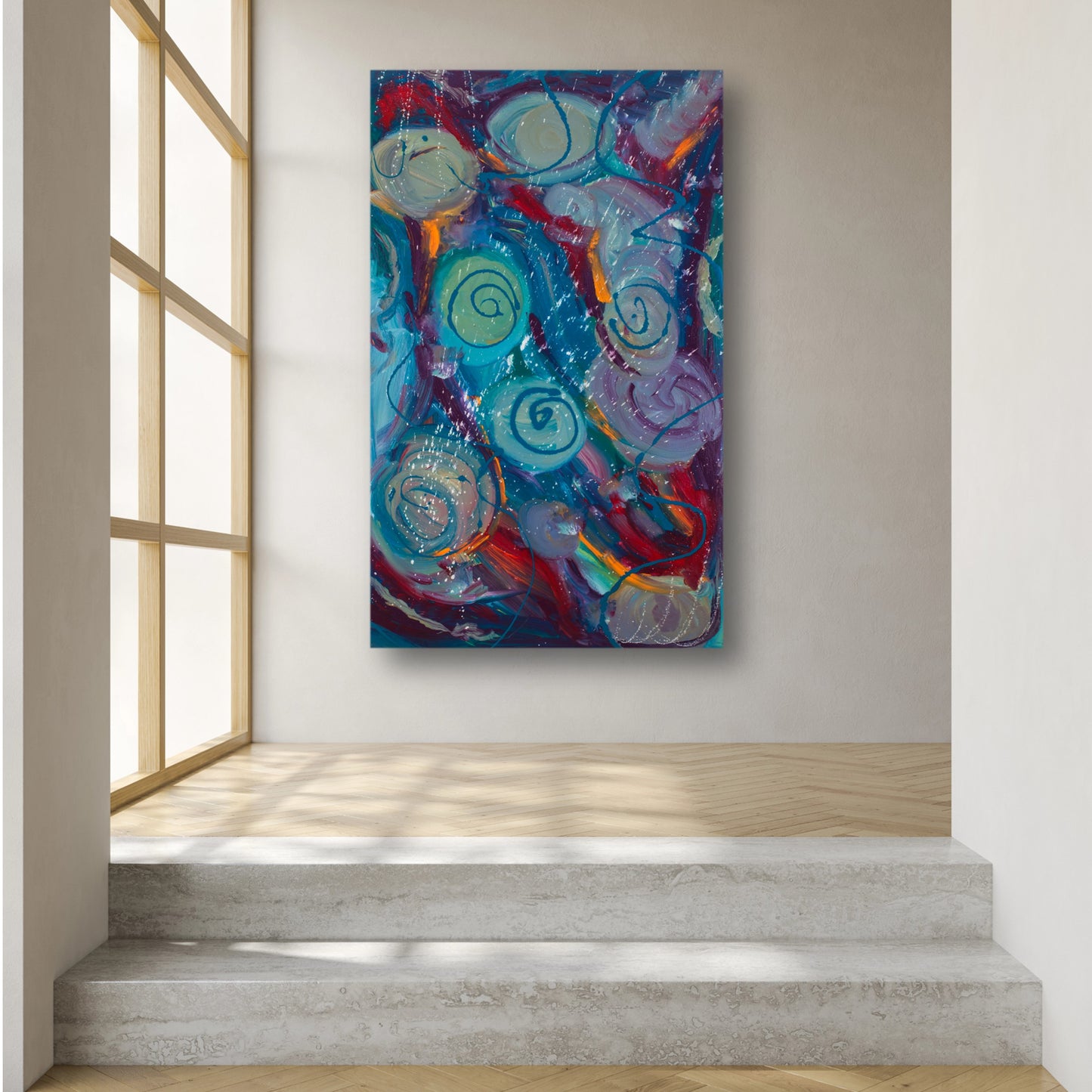 Whirlpool Wonder - Original Abstract Painting in Austin Texas 30" x 48"