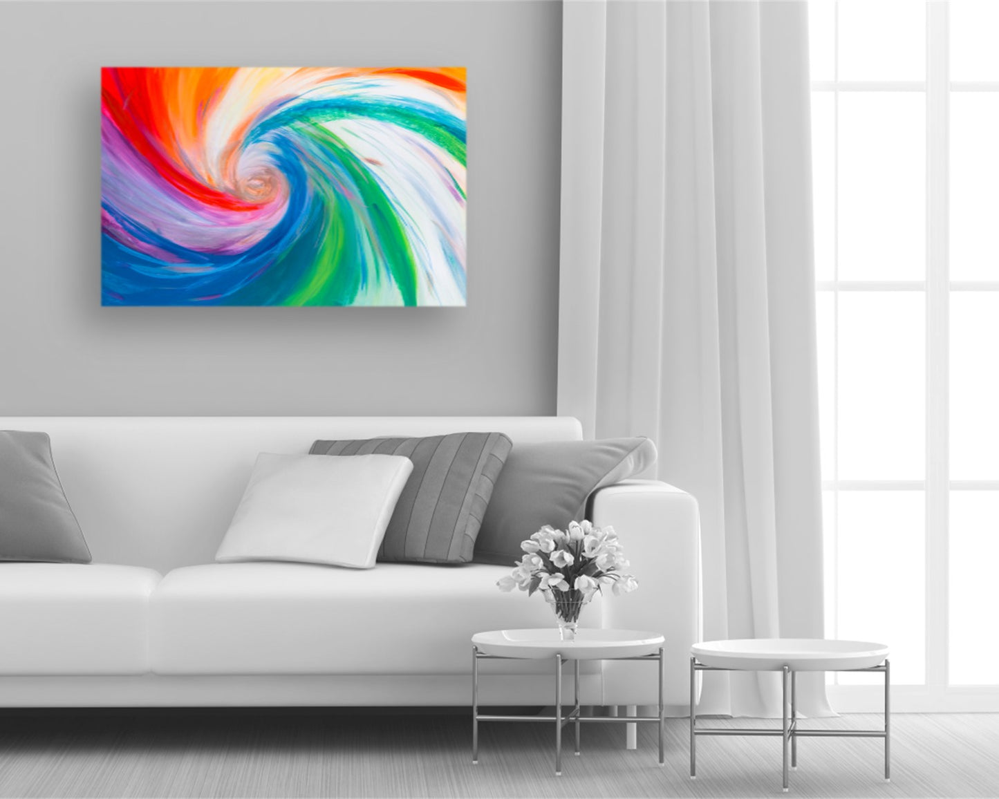 Whispered Windmill - Original Abstract Painting in Austin Texas 24" x 36"
