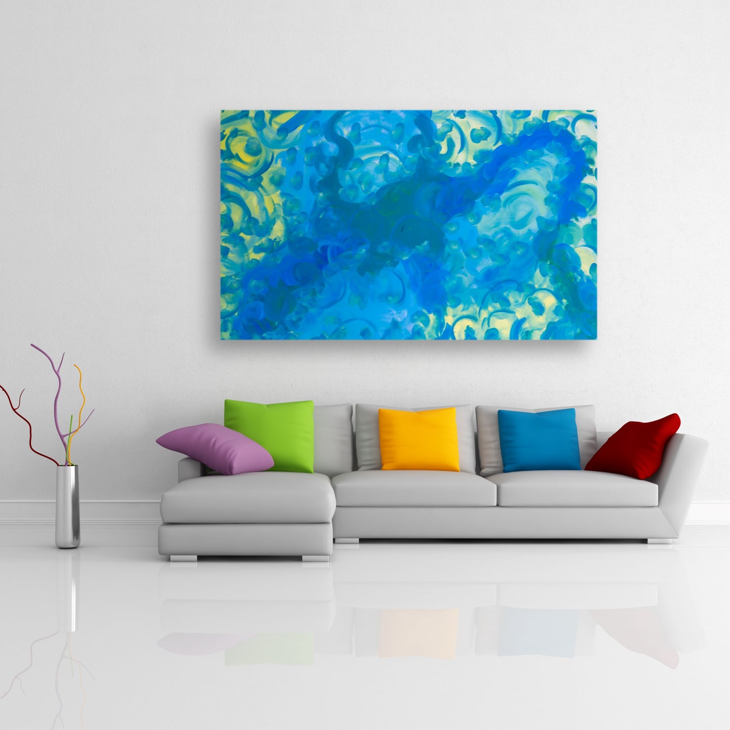 Explicitly Elbowed - Original Abstract Painting in Austin Texas 30" x 48"