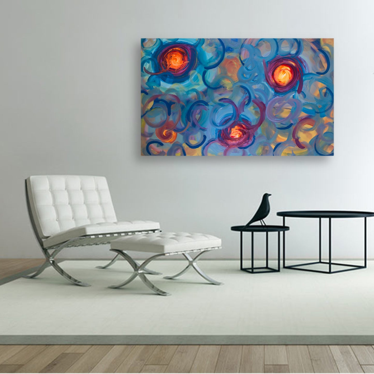 Nuclear Numerals - Original Abstract Painting in Austin Texas 30" x 48"