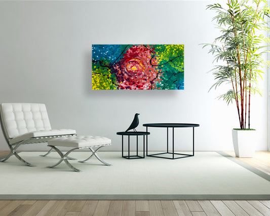 Perched Virtue - Original Abstract Painting in Austin Texas 24" x 48"
