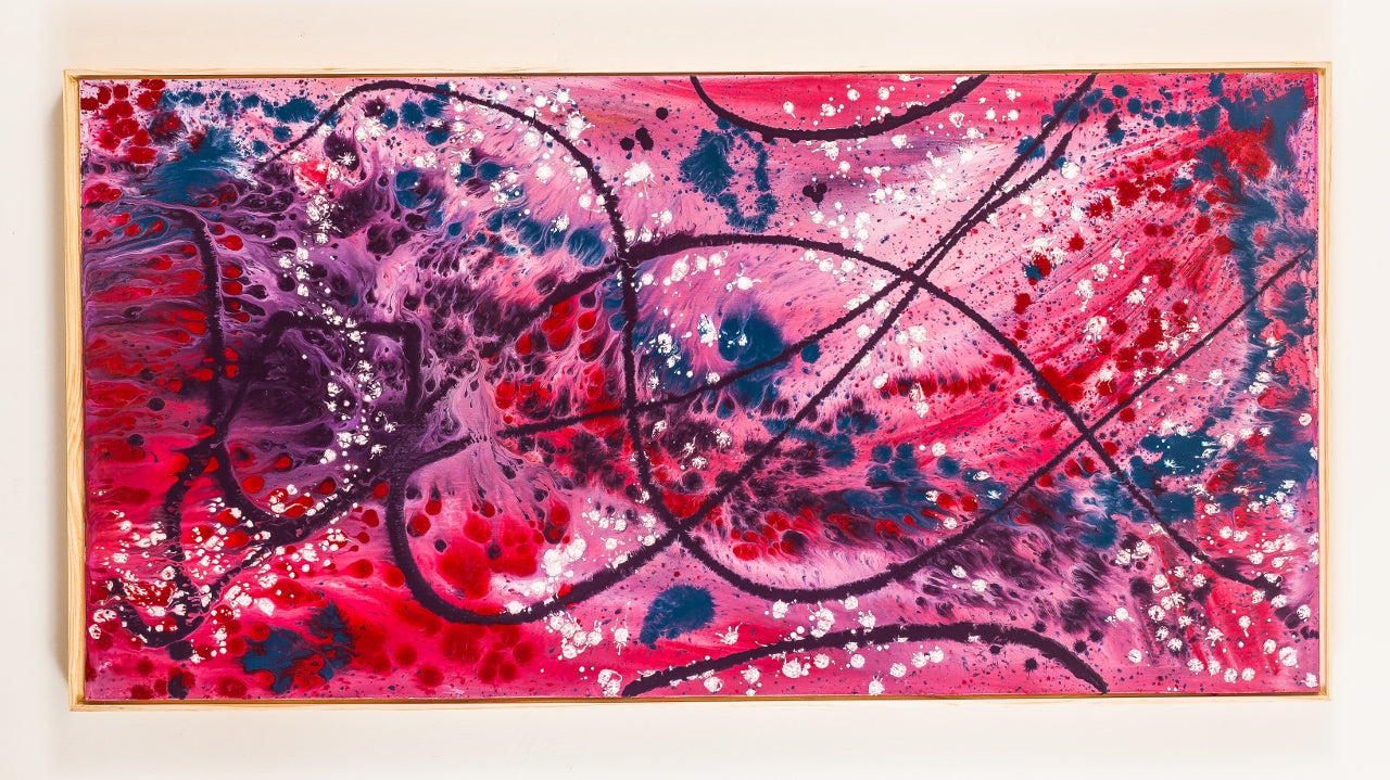 Enticing Mulberry - Original Abstract Painting in Austin Texas 24" x 48"