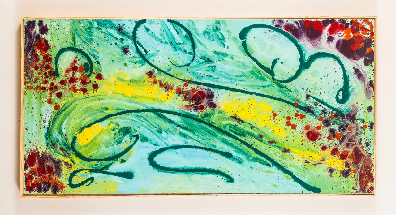 Sweeping Posture - Original Abstract Painting in Austin Texas 24" x 48"