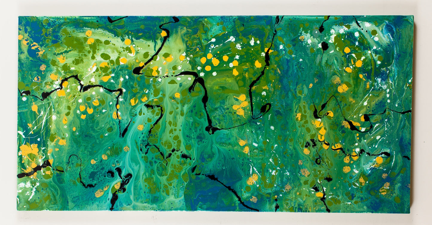 Silent Blanket - Original Abstract Painting in Austin Texas 24" x 48"