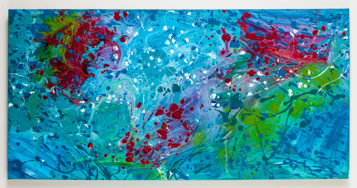 Fitting Fancy - Original Abstract Painting in Austin Texas 24" x 48"