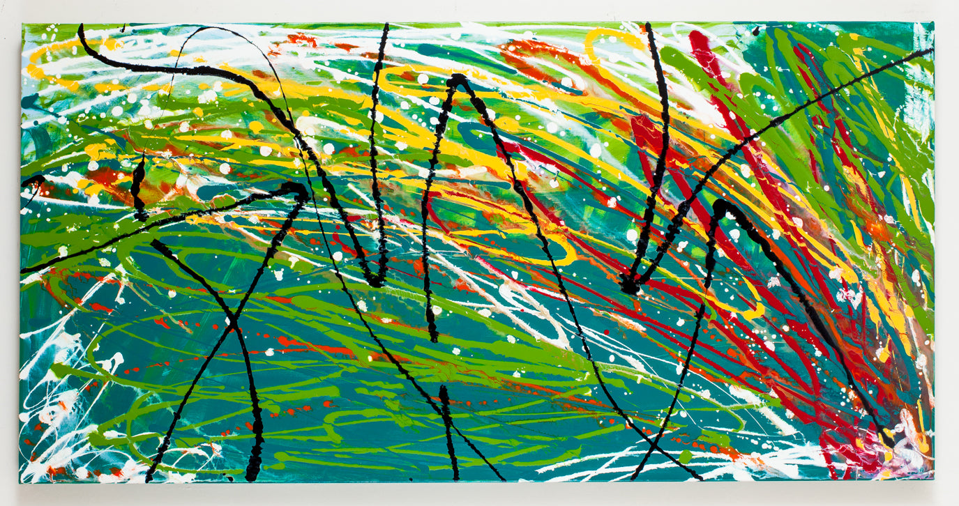 Bold Discourse - Original Abstract Painting in Austin Texas 24" x 48"