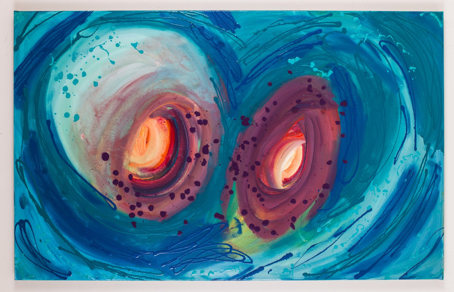 Dubious Dyad - Original Abstract Painting in Austin Texas 30" x 48"
