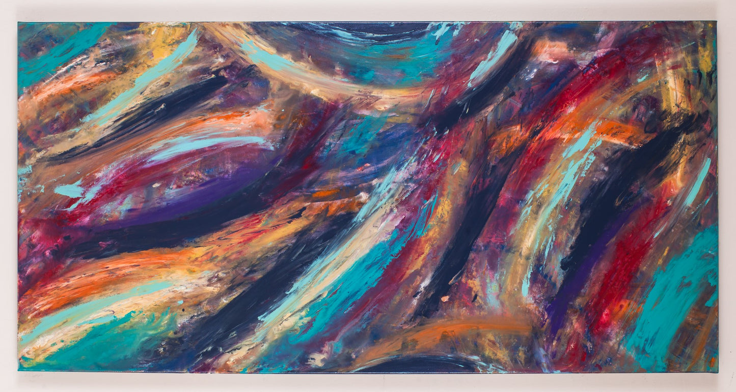Resistant Requisitions - Original Abstract Painting in Austin Texas 24" x 48"