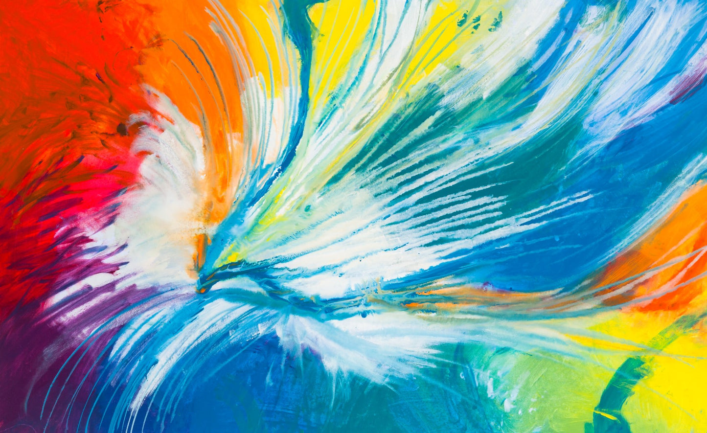 Tie-Dyed Lies - Original Abstract Painting in Austin Texas 30" x 48"