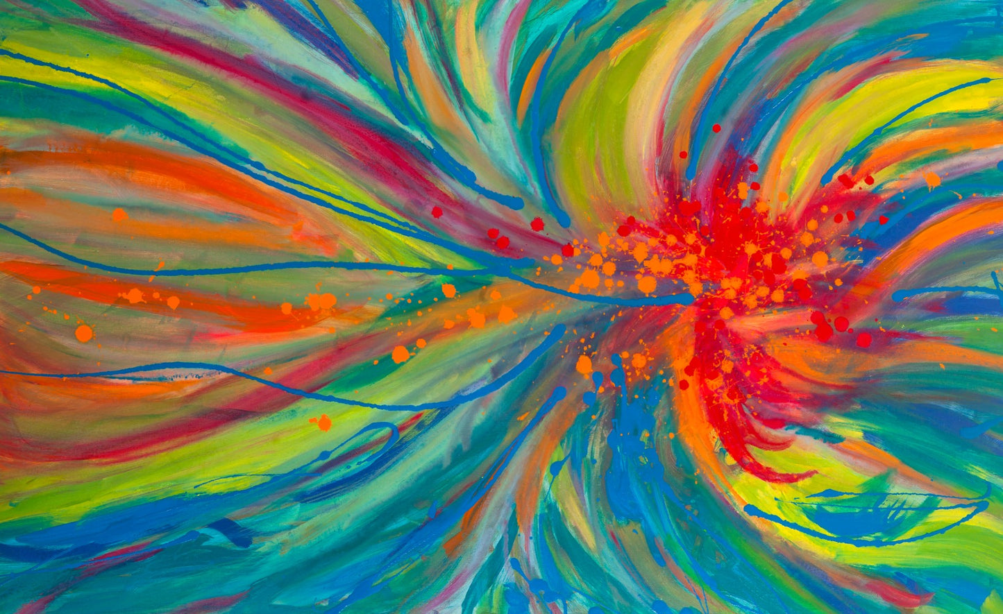 Bohemian Hairdo - Original Abstract Painting in Austin Texas 30" x 48"