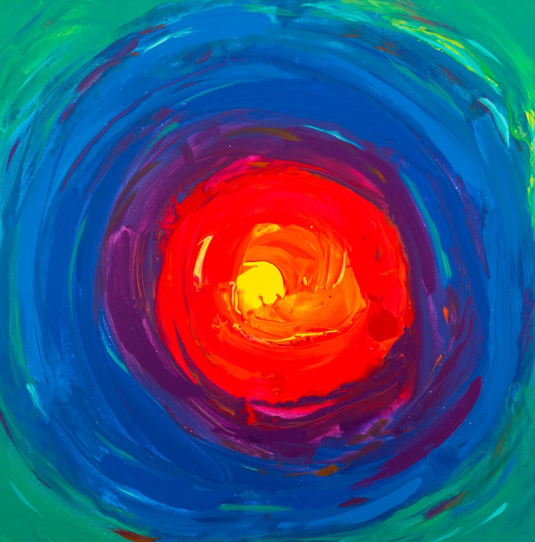 Gold Hearted - Original Abstract Painting in Austin Texas 24" x 24"