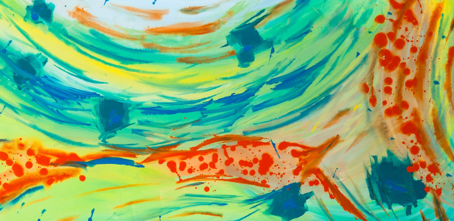 Origami Honey - Original Abstract Painting in Austin Texas 24" x 48"