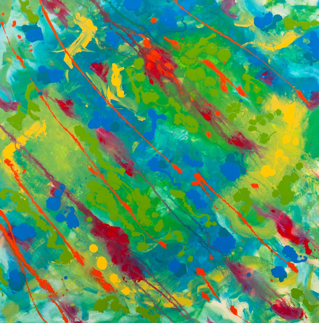 Slippery Circus - Original Abstract Painting in Austin Texas 24" x 24"