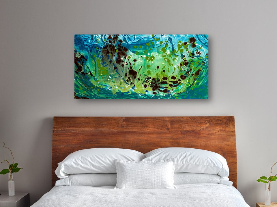 Floodable Florence - Original Abstract Painting in Austin Texas 24" x 48"