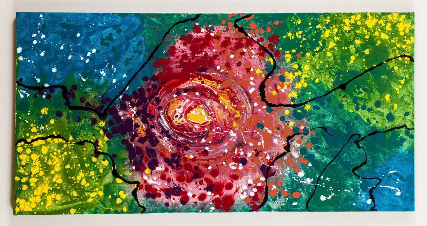 Perched Virtue - Original Abstract Painting in Austin Texas 24" x 48"