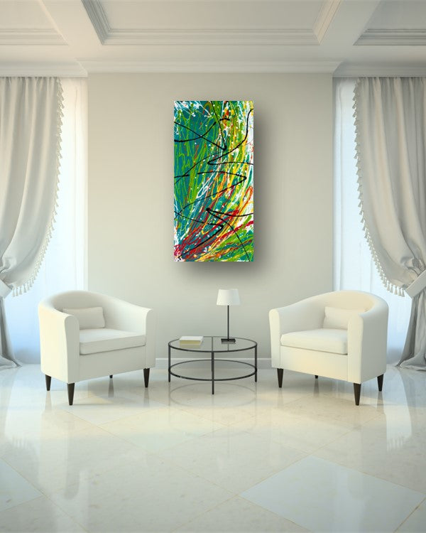 Bold Discourse - Original Abstract Painting in Austin Texas 24" x 48"
