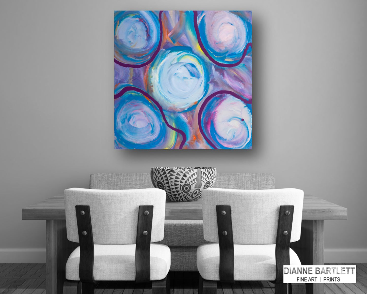 Bubbly Fantasies - Original Abstract Painting in Austin Texas 24" x 24"