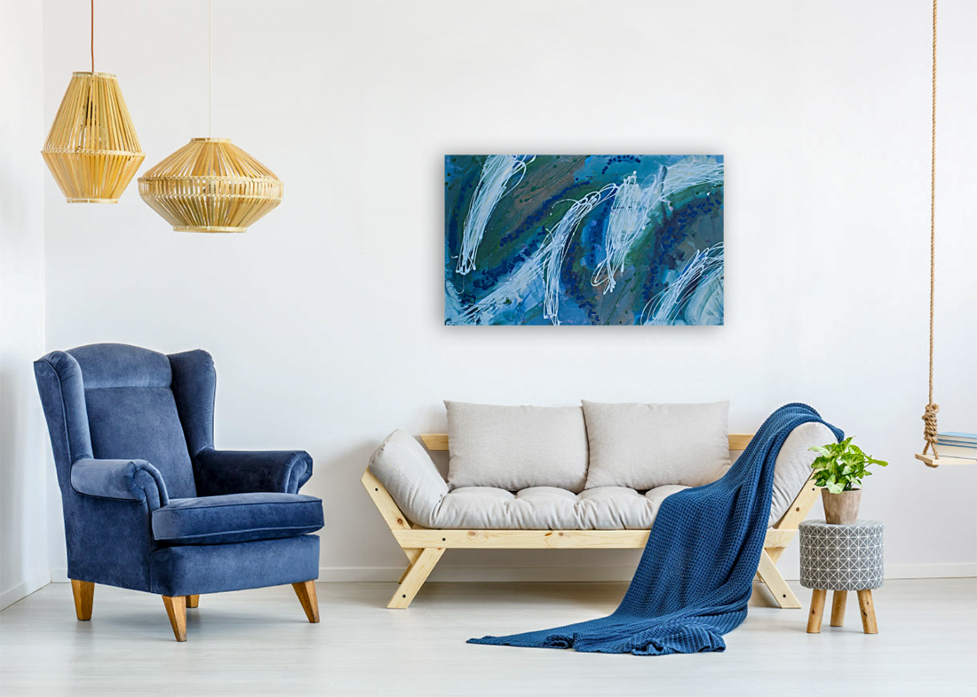 Inevitable Escapades - Original Abstract Painting in Austin Texas 30" x 48"