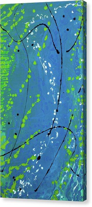 Liquified Blues - Original Abstract Painting in Austin Texas 24" x 48"
