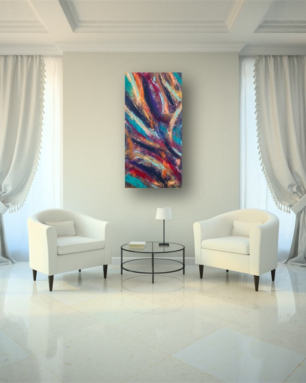 Resistant Requisitions - Original Abstract Painting in Austin Texas 24" x 48"