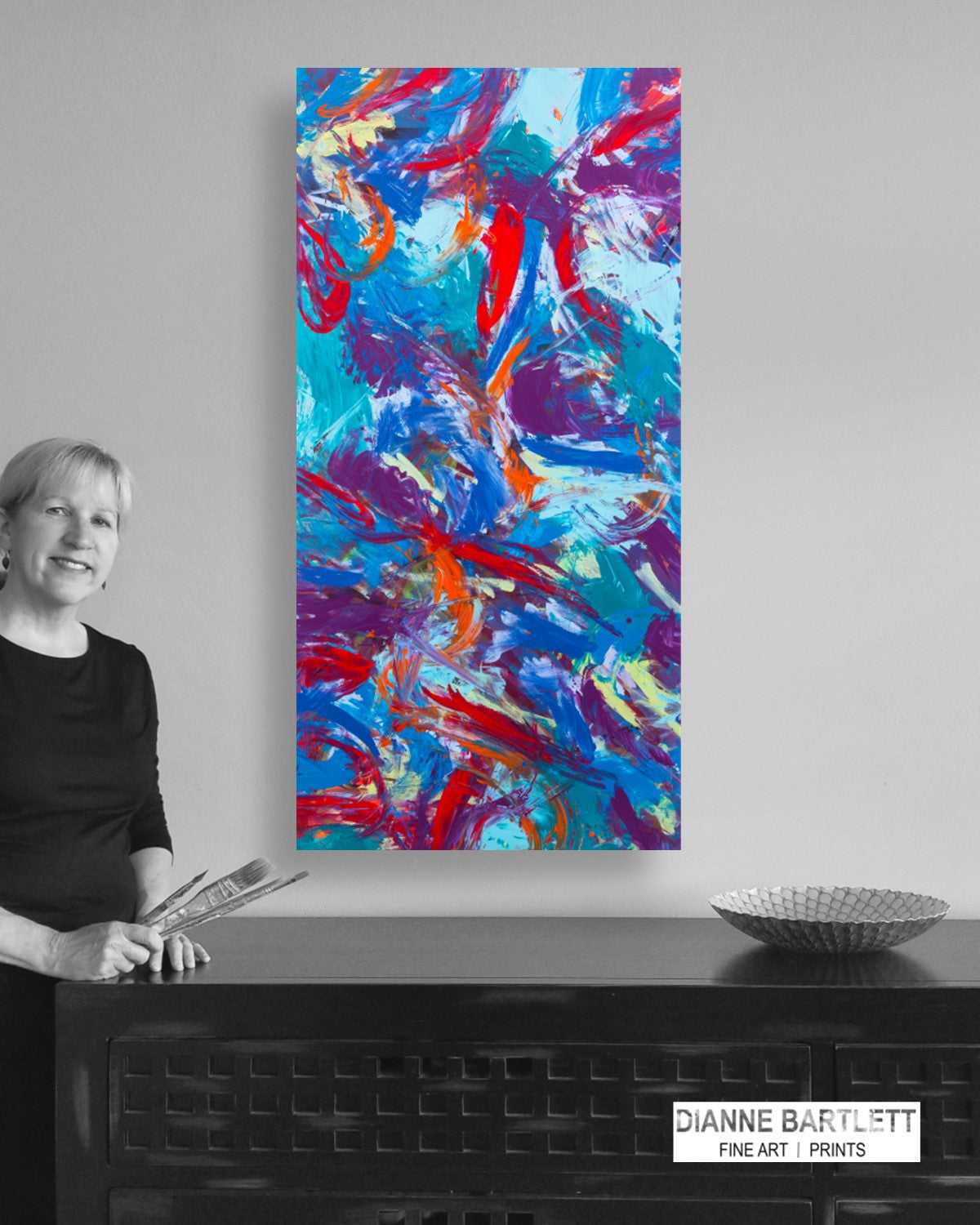Tactical Tightrope - Original Abstract Painting in Austin Texas 24" x 48"