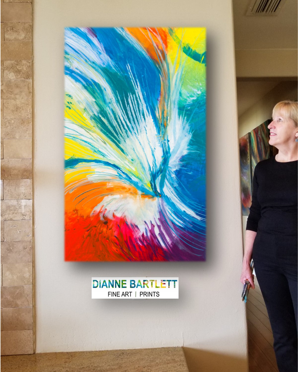 Tie-Dyed Lies - Original Abstract Painting in Austin Texas 30" x 48"
