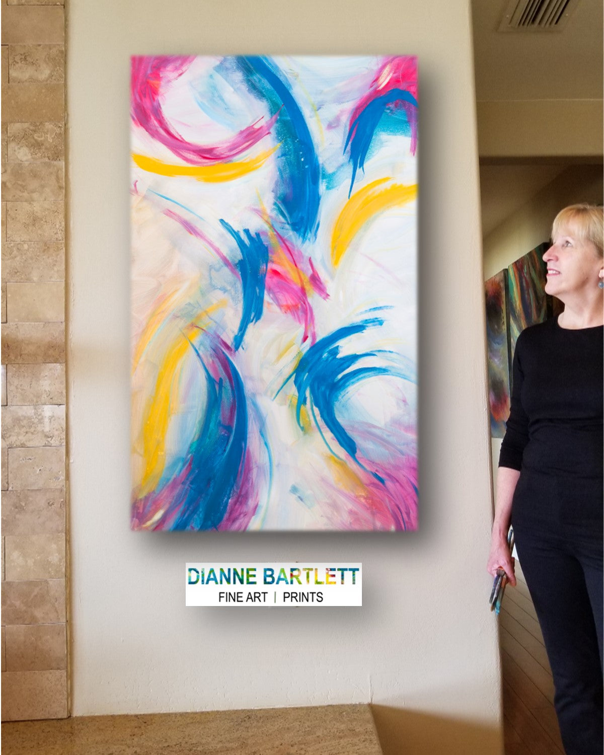 Vacillating Vagrancies - Original Abstract Painting in Austin Texas 30" x 48"