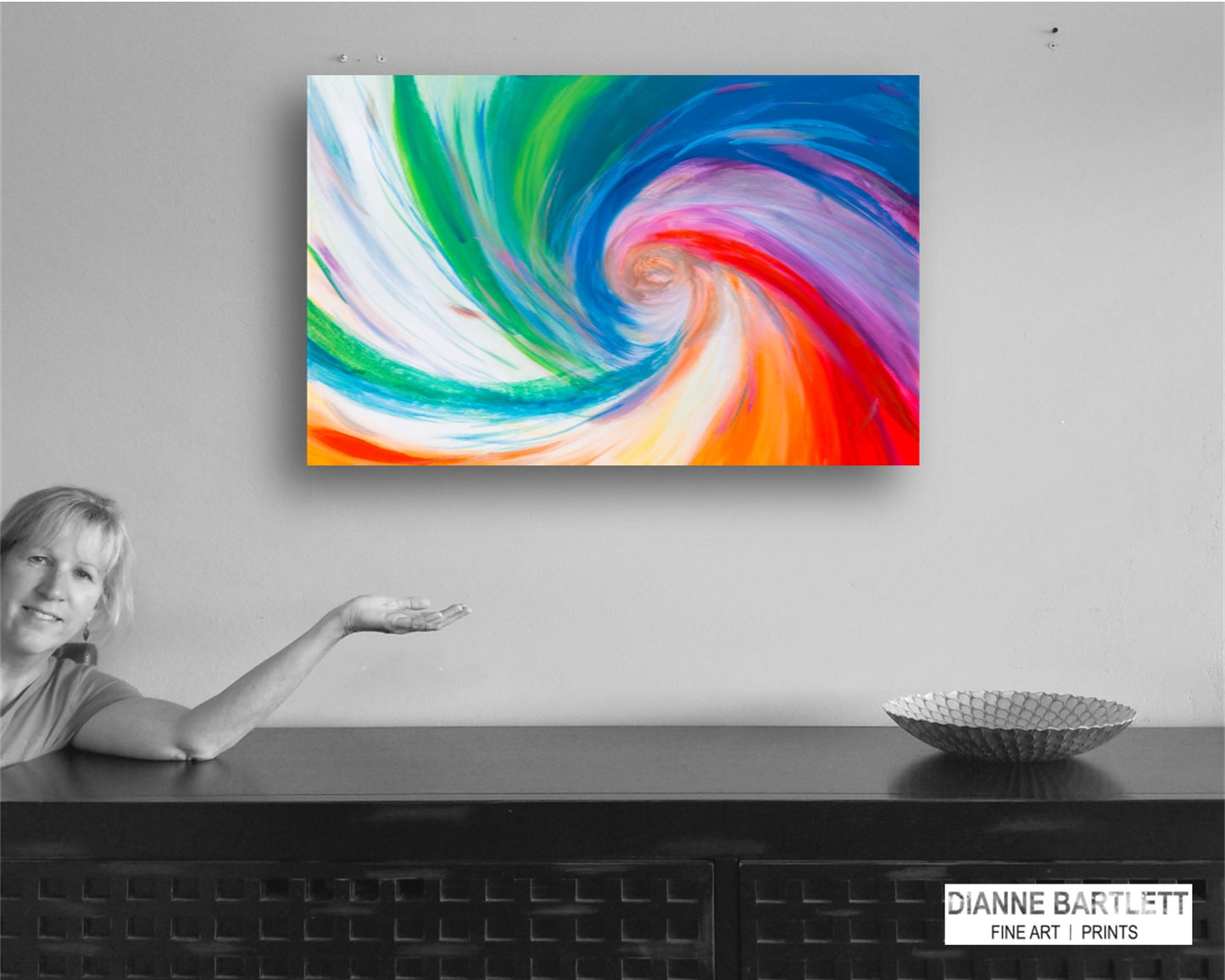 Whispered Windmill - Original Abstract Painting in Austin Texas 24" x 36"