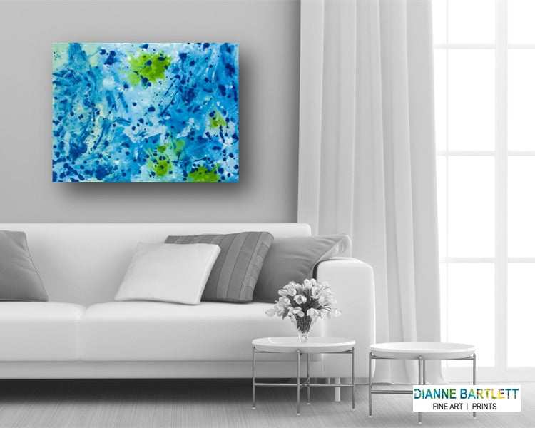 Mixed Messages - Mixing Calm Blues & Greens with Bold Designs in Abstract Art