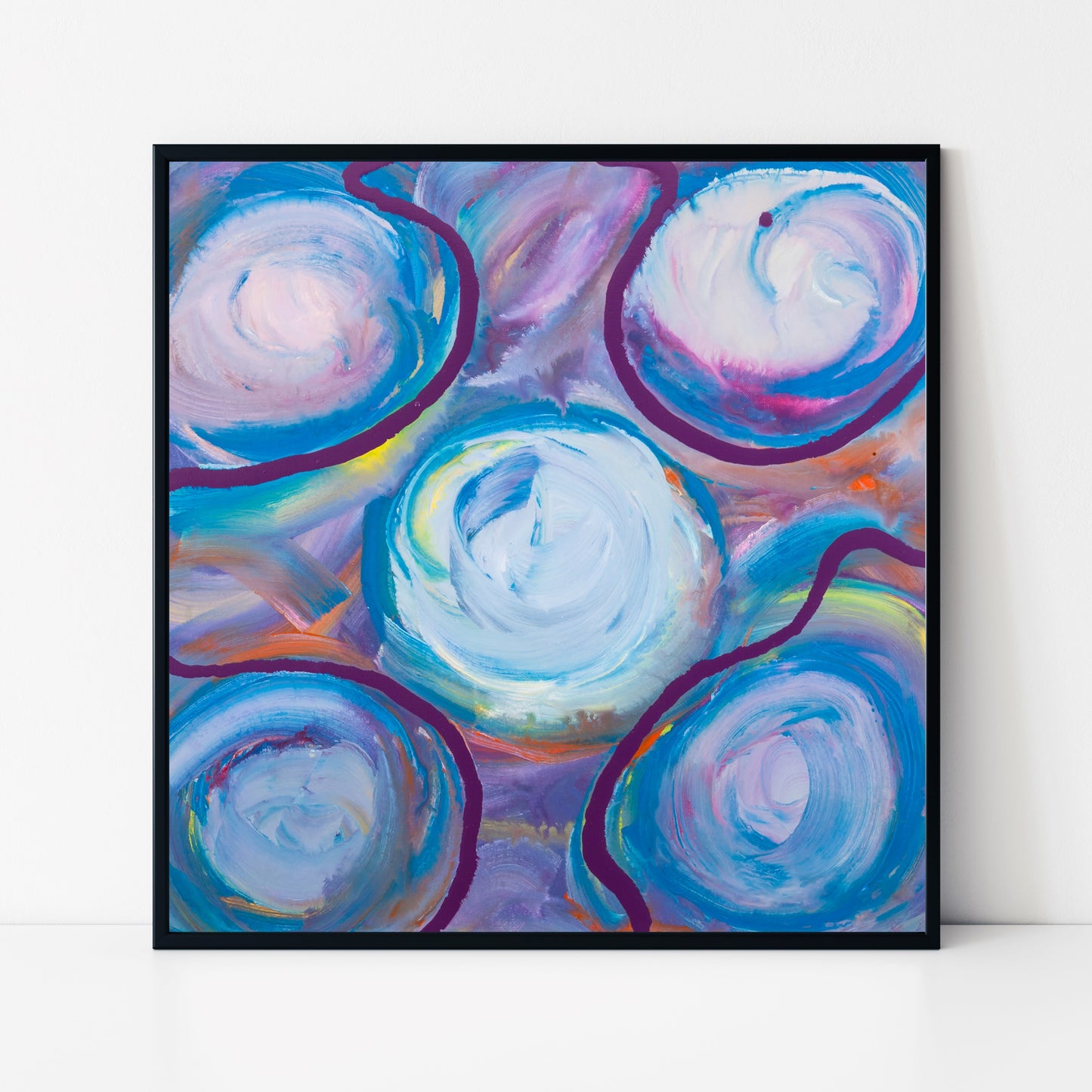 Bubbly Fantasies - Original Abstract Painting in Austin Texas 24" x 24"