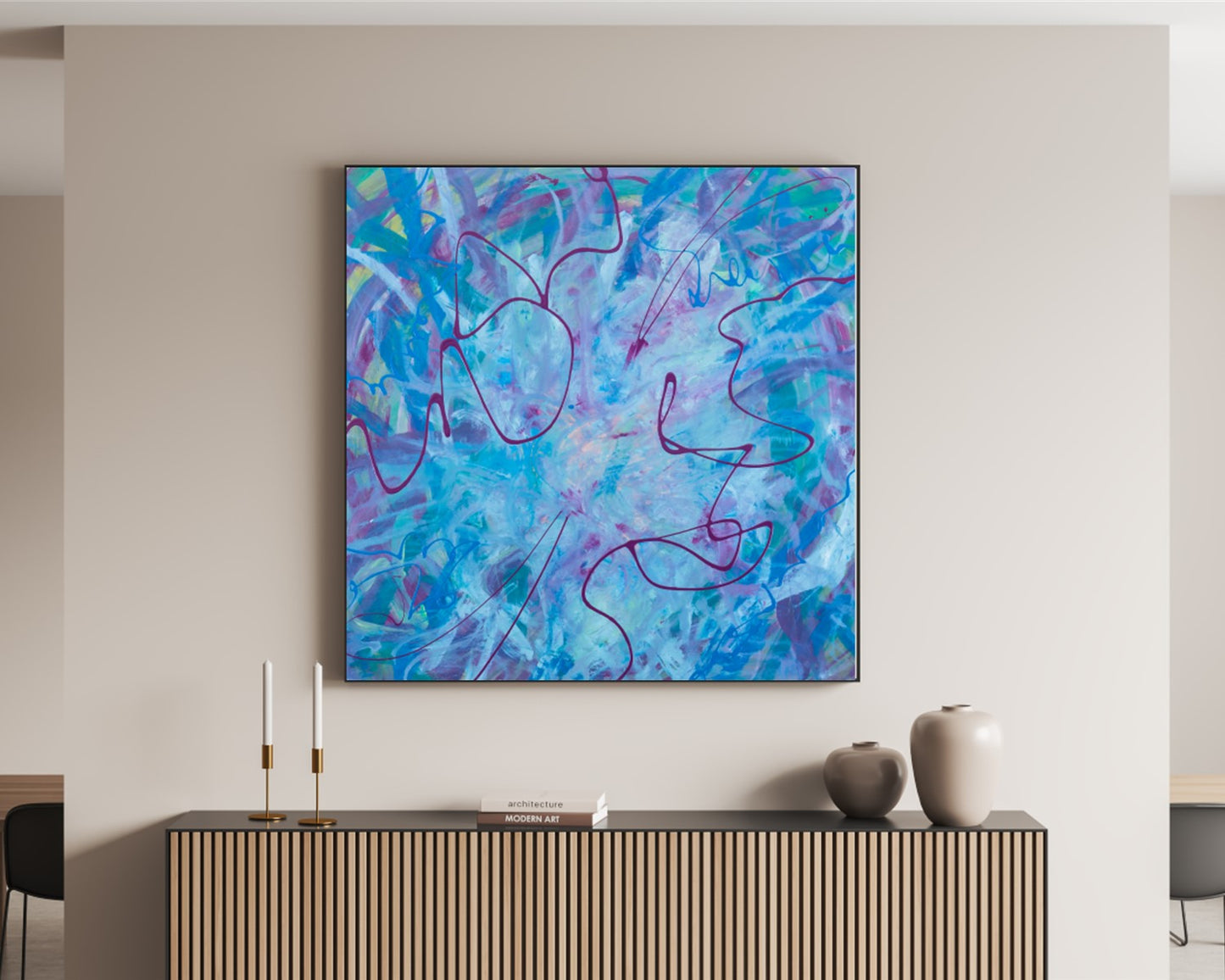Carnival Cascade - Original Abstract Painting in Austin Texas 24" x 24"
