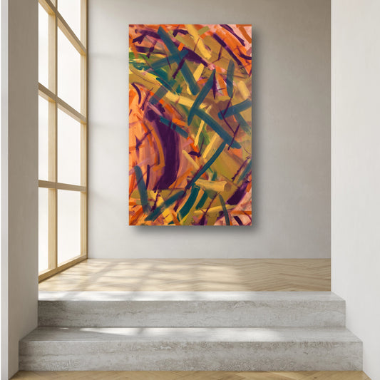Carnival Harmony - Original Abstract Painting in Austin Texas 30" x 48"
