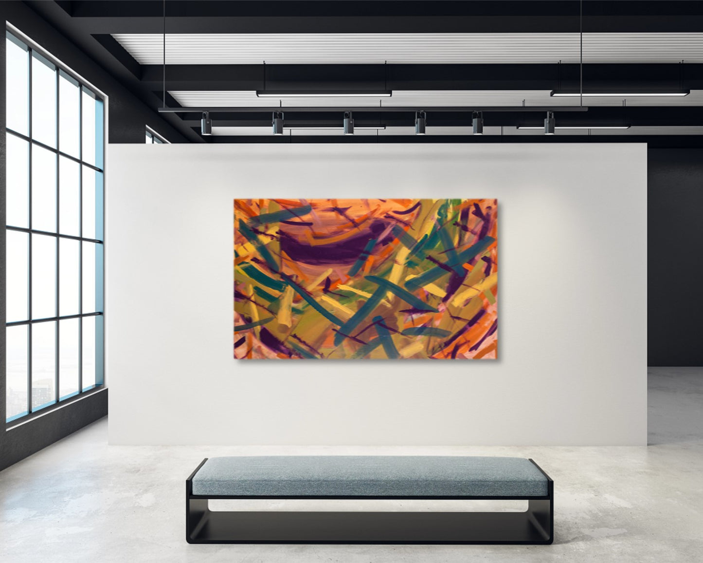 Carnival Harmony - Original Abstract Painting in Austin Texas 30" x 48"