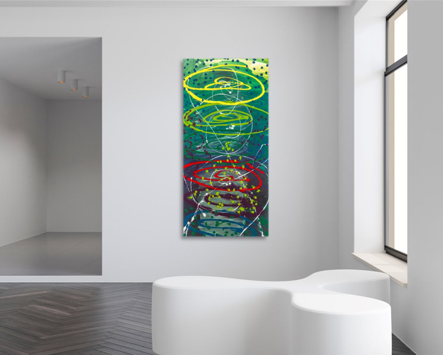 Chakra Inversion - Original Abstract Painting in Austin Texas 24" x 48"