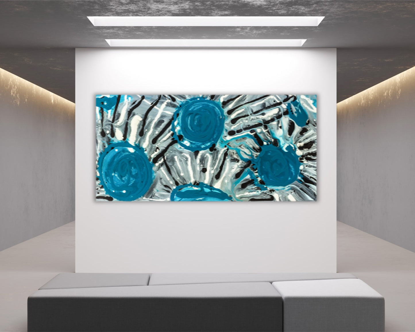 Eclectic Astonishment - Abstract Art Print - Blue Black White