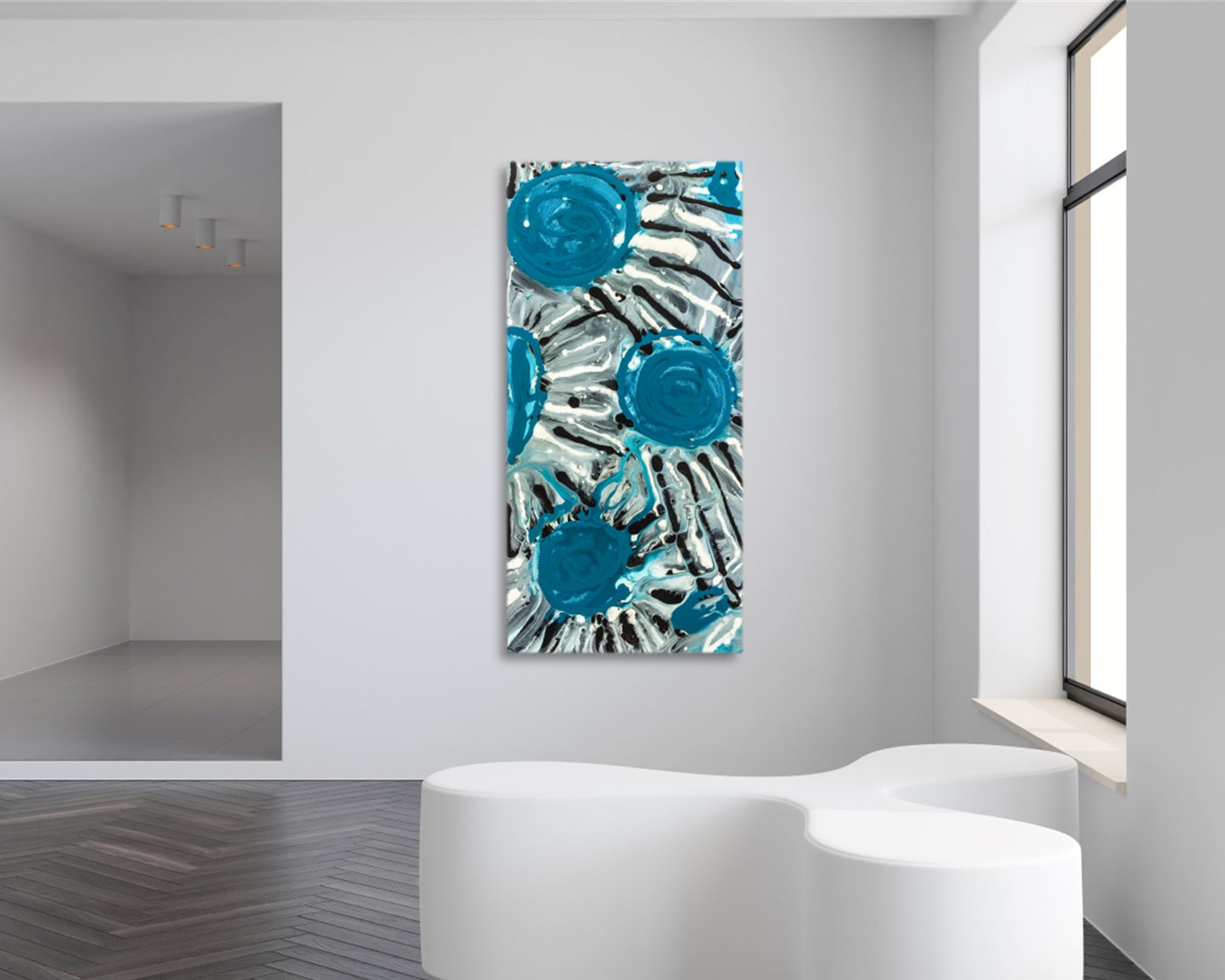 Eclectic Astonishment - Abstract Art Print - Blue Black White