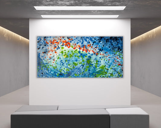 Entangled Eloquence - Original Abstract Painting in Austin Texas 24" x 48"