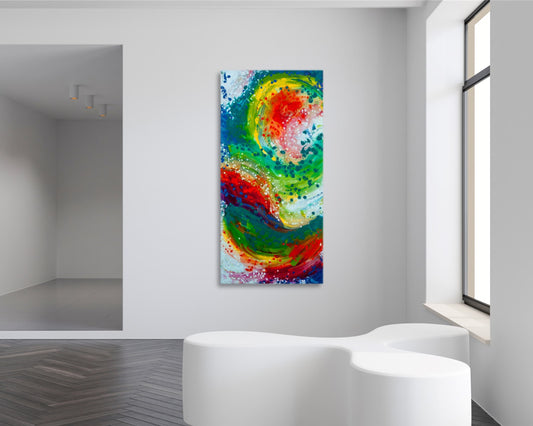 Fantastic Voyage - Original Abstract Painting in Austin Texas 24" x 48"