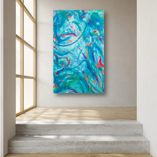 Firsthand Fervor  - Original Abstract Painting in Austin Texas 30" x 48"
